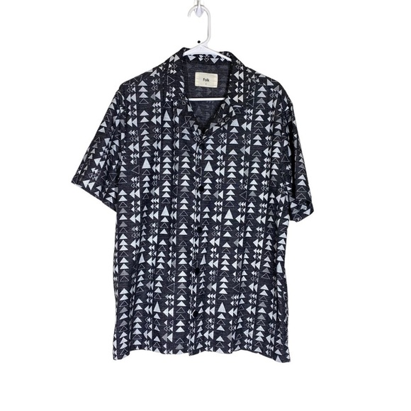 NWOT Folk SS Soft Collar Shirt Tile Print White Size 5 - Picture 4 of 10
